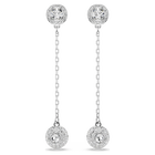swarovski una angelic drop earrings round cut white rhodium plated
