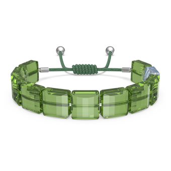 swarovski سوار letra، مزين بعلامة السلام، لون أخضر، طلاء روديوم