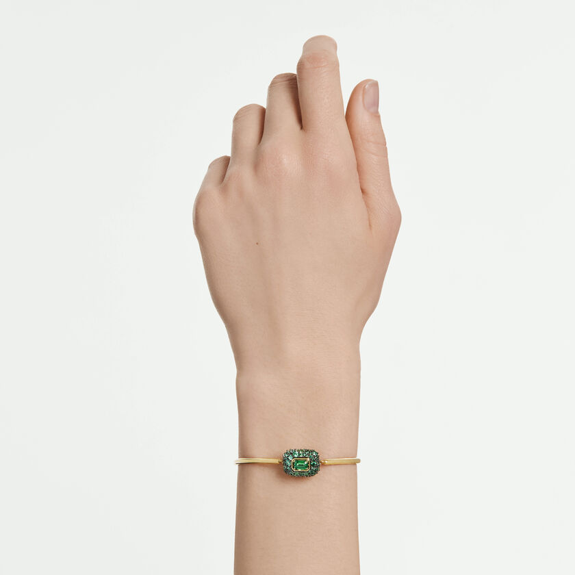 swarovski سوار sublima، قطع مثمن، لون أخضر، لمسة نهائية من الذهب عيار 18 قيراط