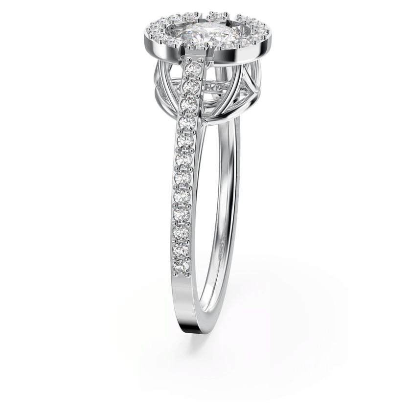 swarovski خاتم sparkling dance دائري، لون أبيض، طلاء روديوم