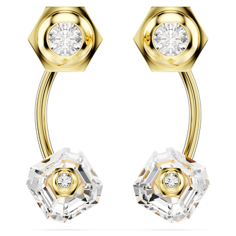 أقراط بحلية خلفية Numina، قطع متنوع، لون أبيض، طلاء بلون ذهبي swarovski أقراط بحلية خلفية numina، قطع متنوع، لون أبيض، طلاء بلون ذهبي