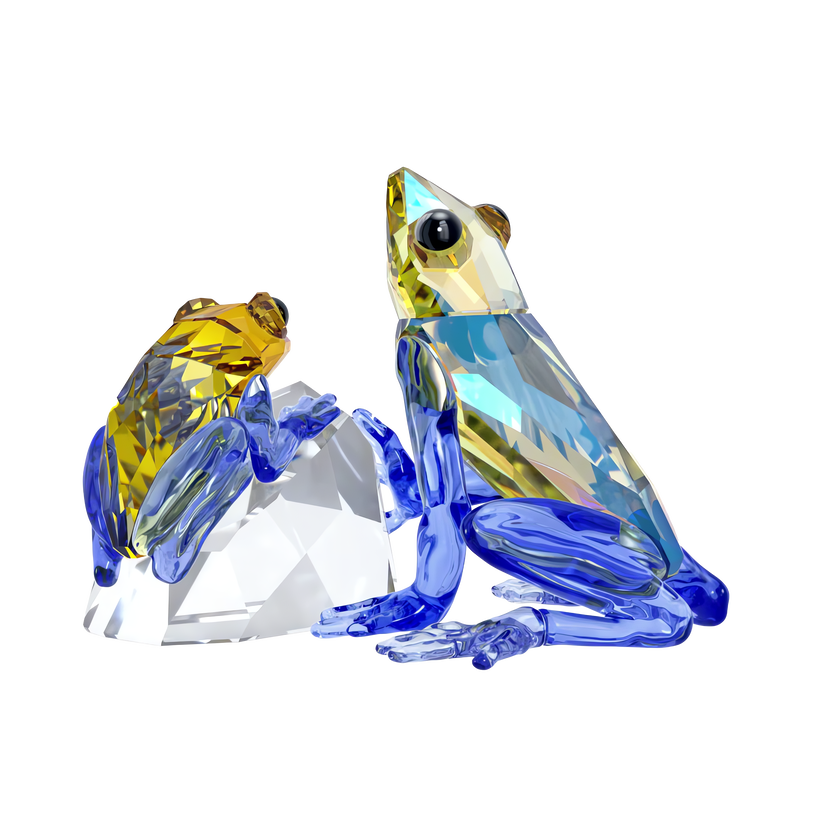 swarovski مجسم ضفدع وطفله، مجموعة idyllia