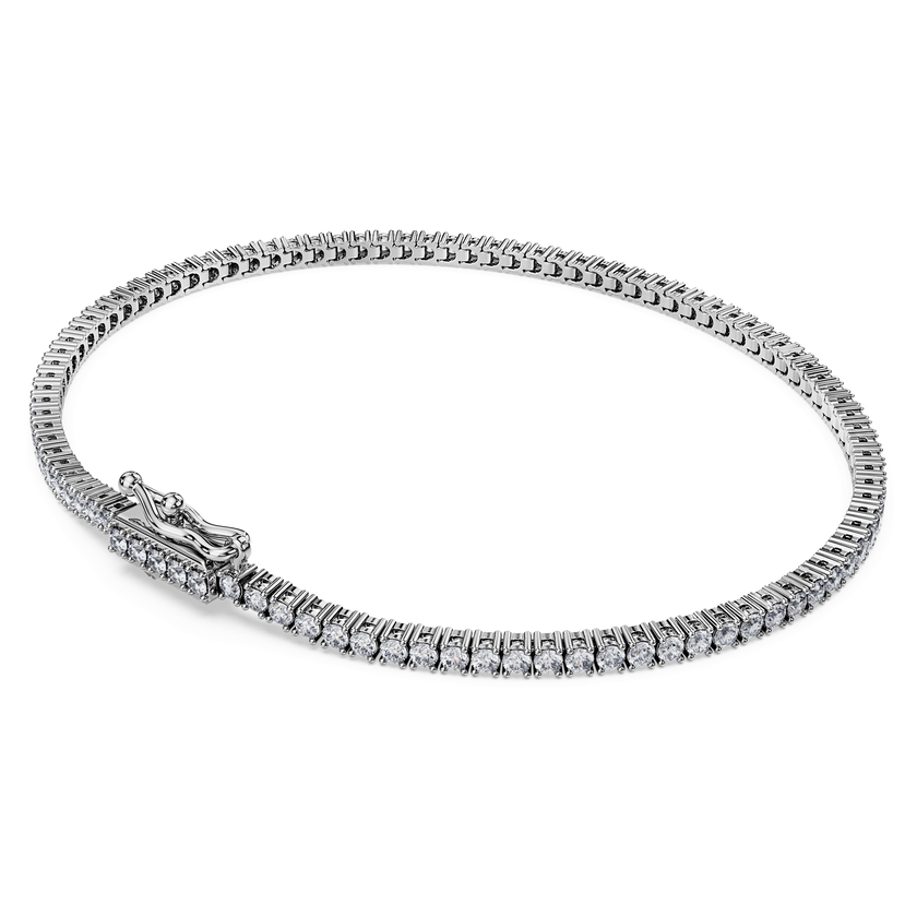 swarovski سوار تنس eternity، ألماس مُصنع في المختبر إجمالي 1 5 قيراط، شكل دائري، ذهب أبيض عيار 18 قيراط