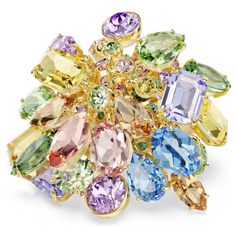 swarovski خاتم كوكتيل gema، قطع متنوع، ألوان متعددة، لمسة نهائية من الذهب عيار 18 قيراط