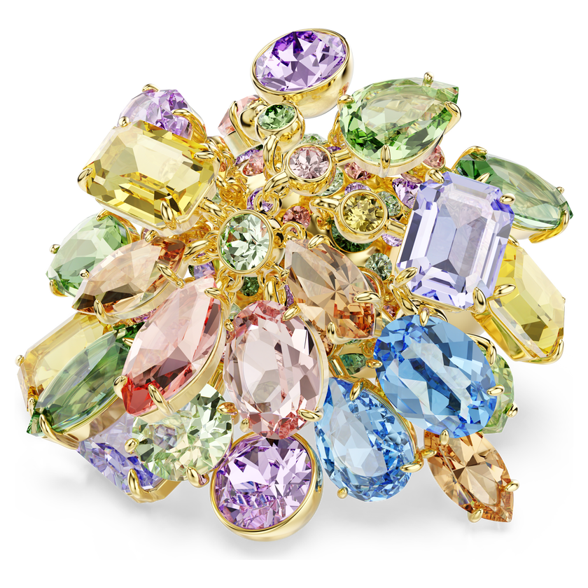 swarovski خاتم كوكتيل gema، قطع متنوع، ألوان متعددة، لمسة نهائية من الذهب عيار 18 قيراط