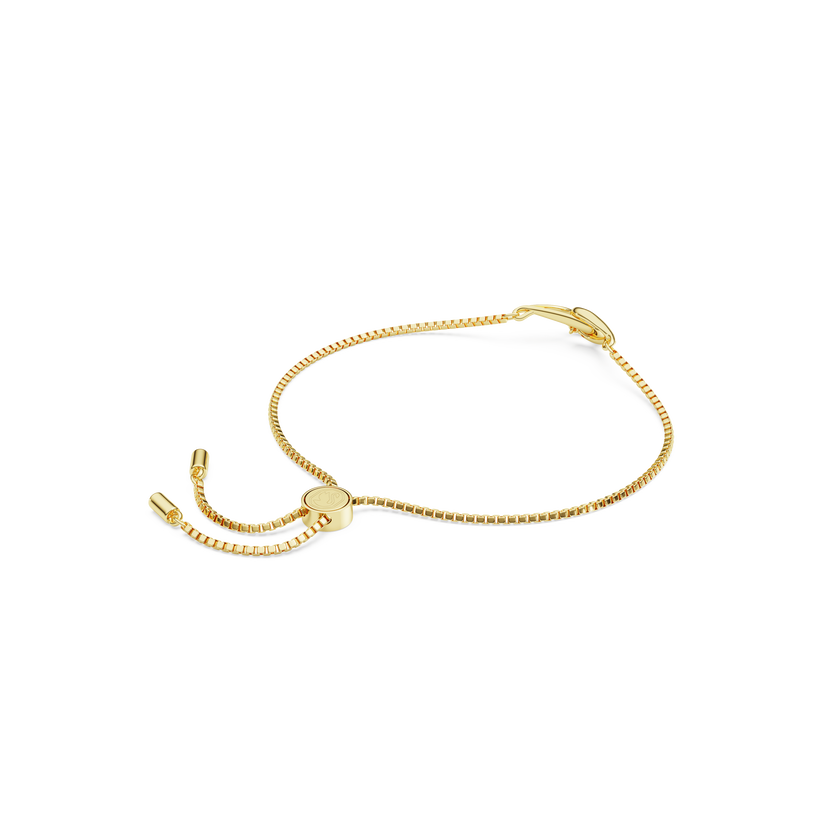 swarovski سوار classica، قطع مستدير، تصميم متداخل، لون أبيض، فضة استرليني، لمسة نهائية من الذهب عيار 18 قيراط