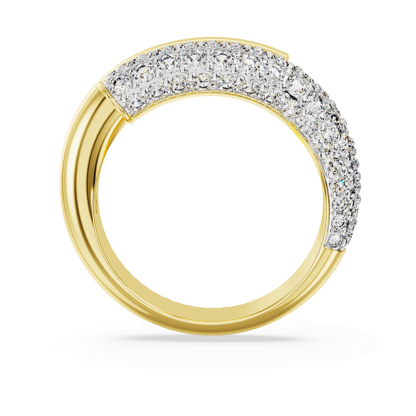 swarovski خاتم كوكتيل dextera، لون أبيض، طلاء بلون ذهبي