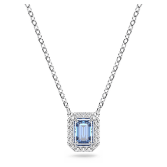 swarovski عقد una، قطع مُثَمَّن، لون أزرق، طلاء روديوم