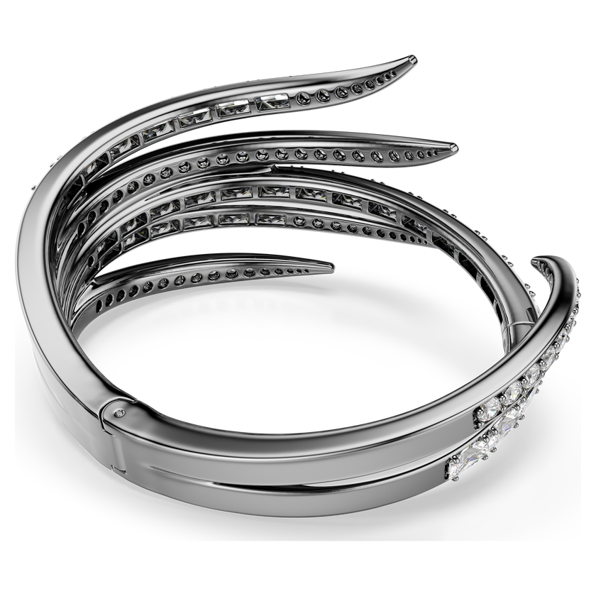 swarovski أسورة the vienna collection، شكل ريشة، لون أبيض، طلاء روثينيوم