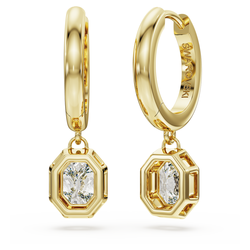 swarovski أقراط متدلية octagon، ألماس مُصنع في المختبر إجمالي 1 0 قيراط، شكل ثماني، ذهب أصفر عيار 18 قيراط