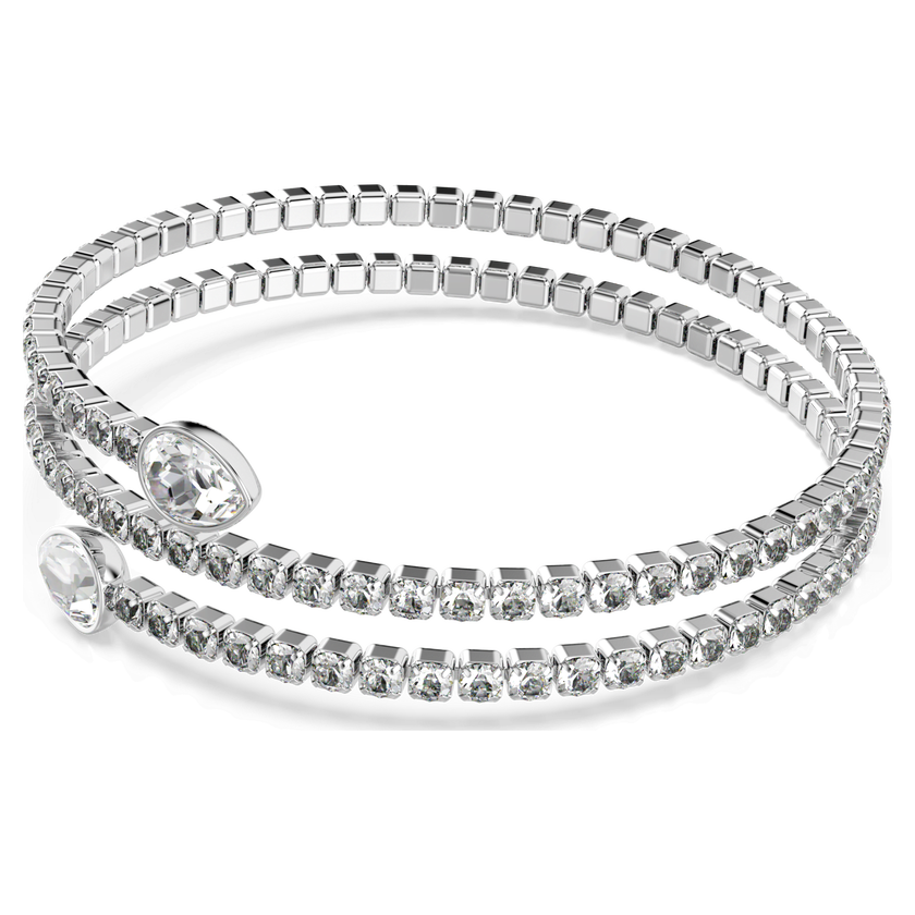 swarovski سوار twisty، قطع على شكل كمثرى، لون أبيض، لمسة نهائية من معادن مختلطة