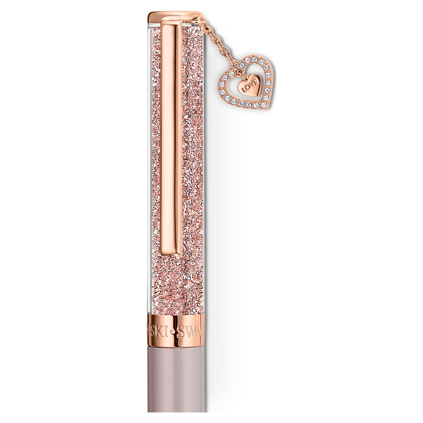 swarovski قلم حبر جاف crystalline، لون وردي، طلاء ذهبي وردي