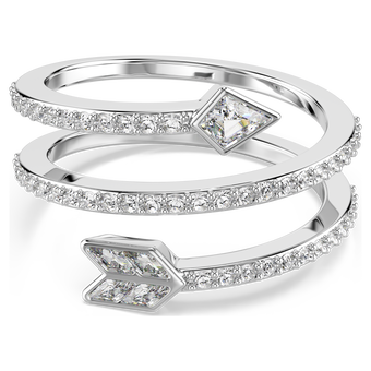 swarovski خاتم موتيف idyllia، قطع متنوع، شكل سهم، لون أبيض، طلاء روديوم