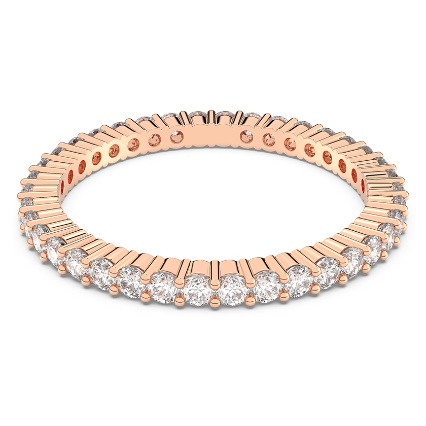 swarovski خاتم vittore، لون أبيض، طلاء ذهبي وردي