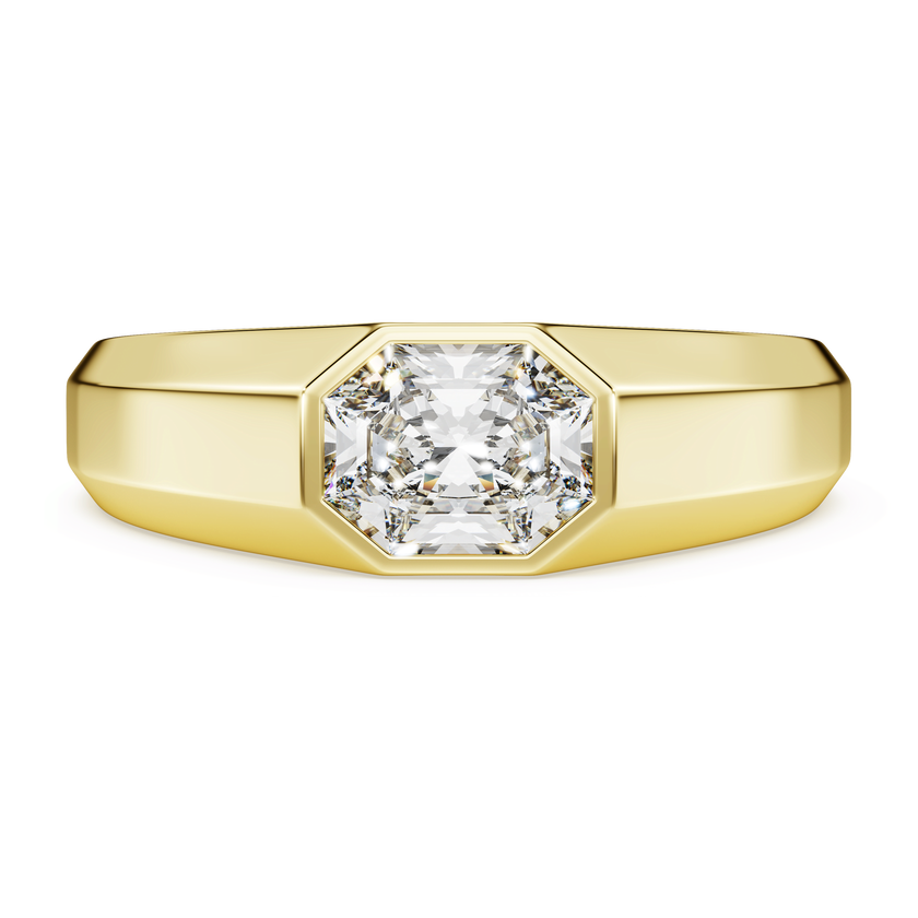 swarovski خاتم octagon، ألماس مُصنع في المختبر إجمالي 1 0 قيراط، شكل ثماني، ذهب أصفر عيار 18 قيراط