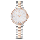 swarovski watch swiss made metal bracelet silver tone rose gold tone finish