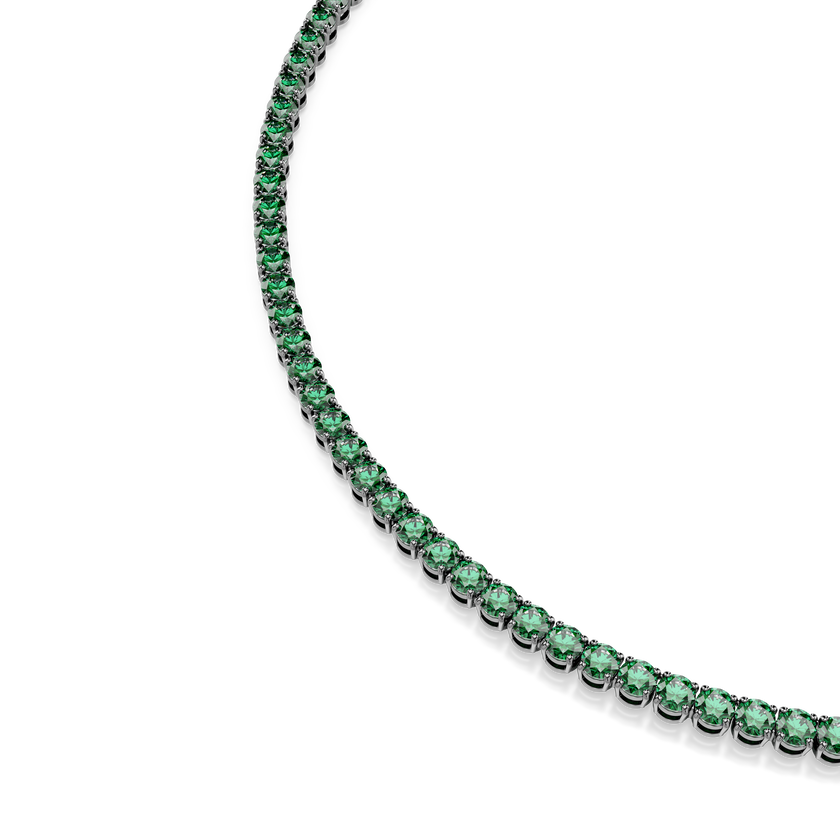swarovski عقد matrix tennis، قطع مستدير، لون أخضر، طلاء روثينيوم