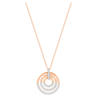 swarovski circle pendant round shape white mixed metal finish