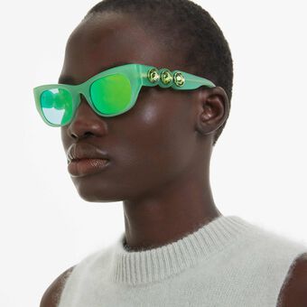swarovski نظارة شمسية، شكل بيضاوي، sk6022، لون أخضر