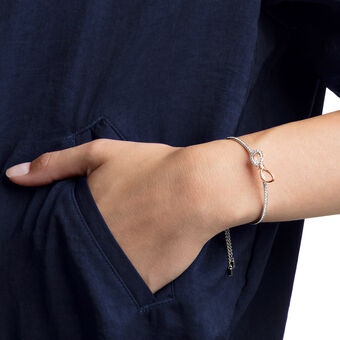 swarovski سوار lifelong على شكل ربطة قوسيّة، لون أبيض، طلاء مختلط