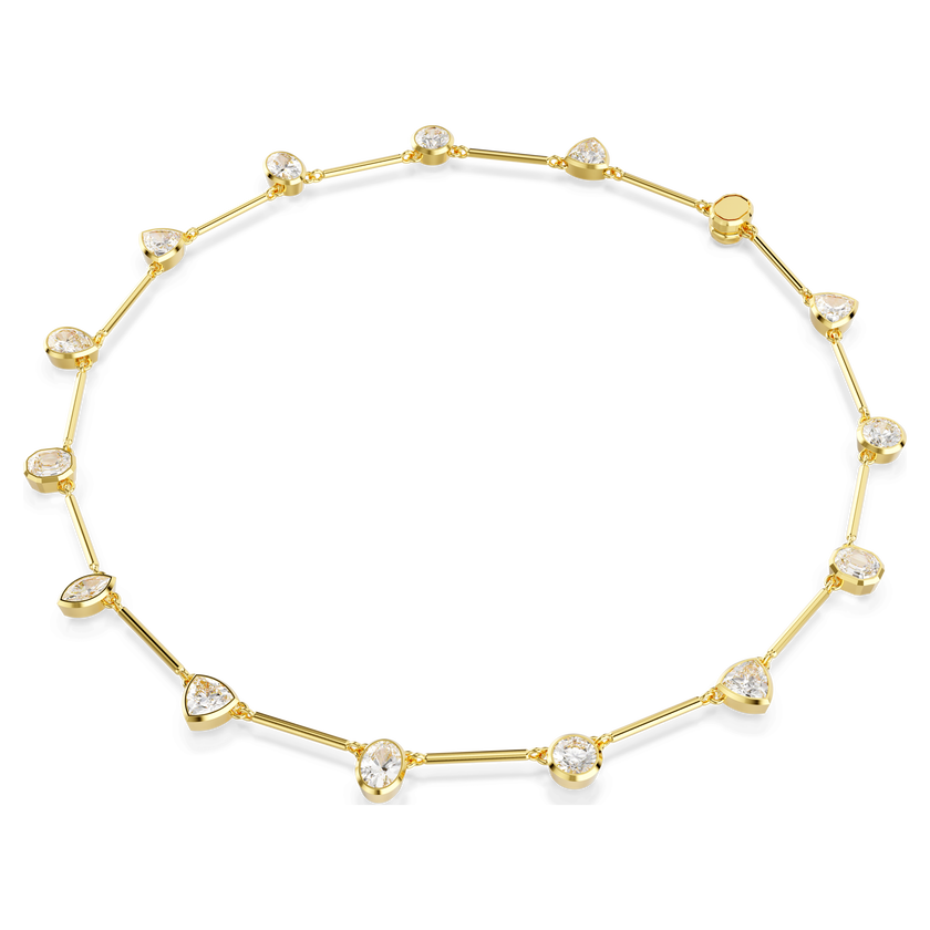 swarovski عقد imber tennis، قطع متنوع، لون أبيض، طلاء باللون الذهبي