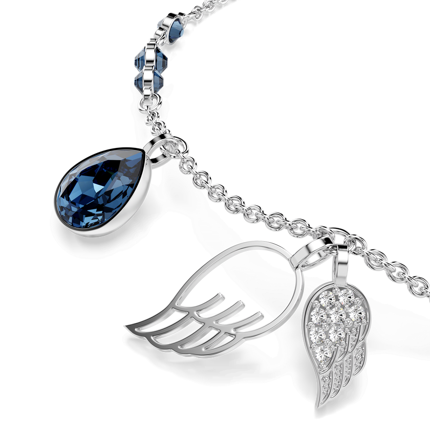 swarovski سوار symbolica، جناح، لون أزرق، طلاء روديوم