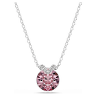 swarovski bella v pendant round cut pink rhodium plated