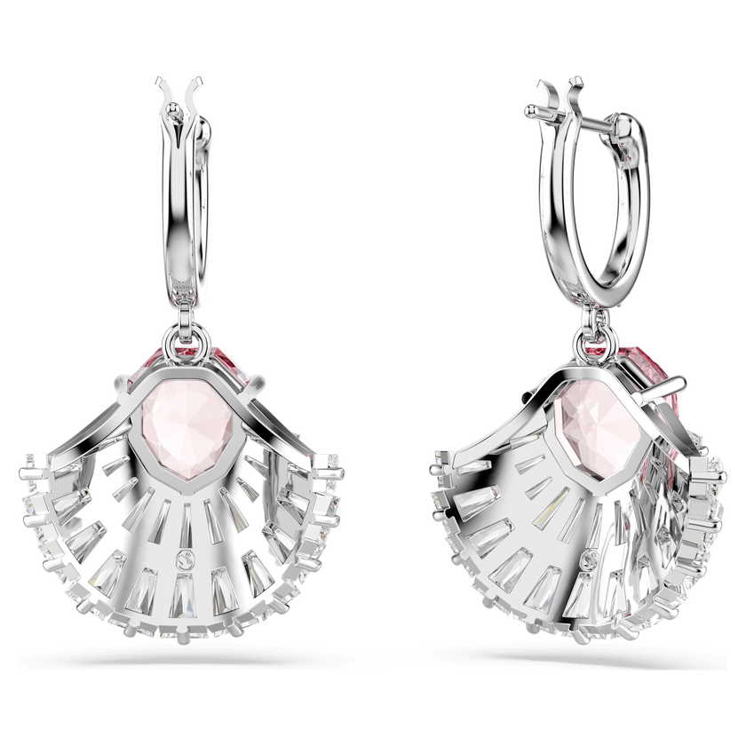 swarovski أقراط متدلية idyllia، على شكل صدفة، لون وردي، طلاء روديوم