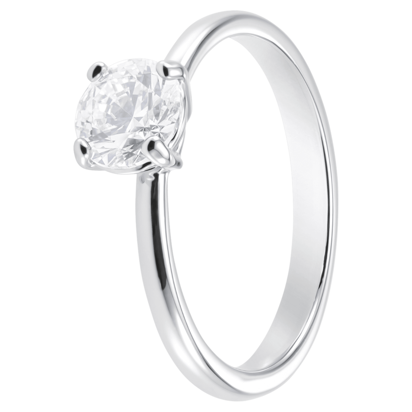 swarovski خاتم attract دائري، لون أبيض، طلاء روديوم