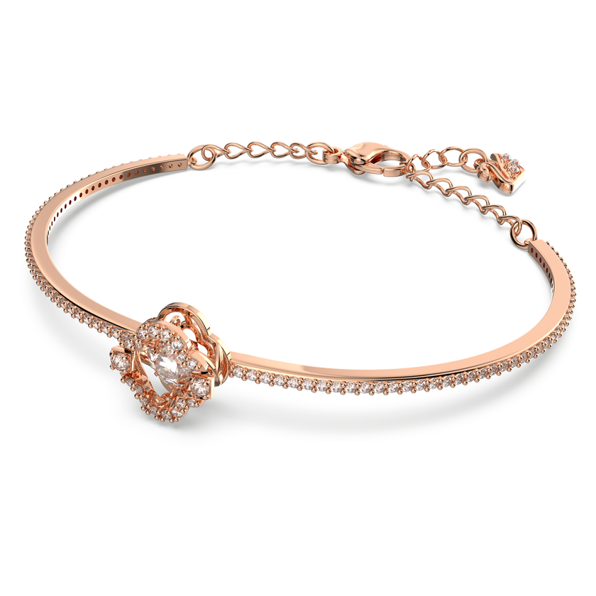 swarovski سوار sparkling dance من سواروفسكي، لون أبيض، طلاء ذهبي وردي