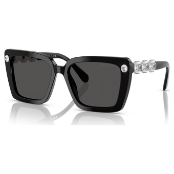 swarovski نظارة شمسية، شكل مربع، sk6032، لون أسود