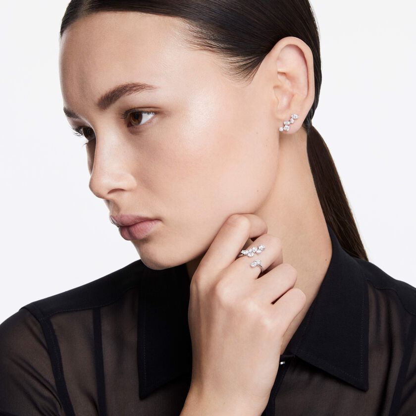 swarovski حلية للأذن galaxy، ألماس مُصنع في المختبر بإجمالي 1 25 قيراط، أشكال متنوعة، ذهب أبيض عيار 18
