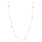 swarovski سلسلة una angelic، لآلئ كريستال، قطع مستدير، لون أبيض، طلاء باللون الذهبي