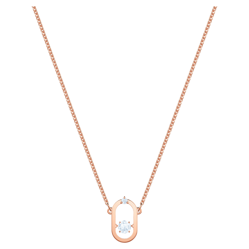 swarovski عقد north، لون أبيض، طلاء ذهبي وردي