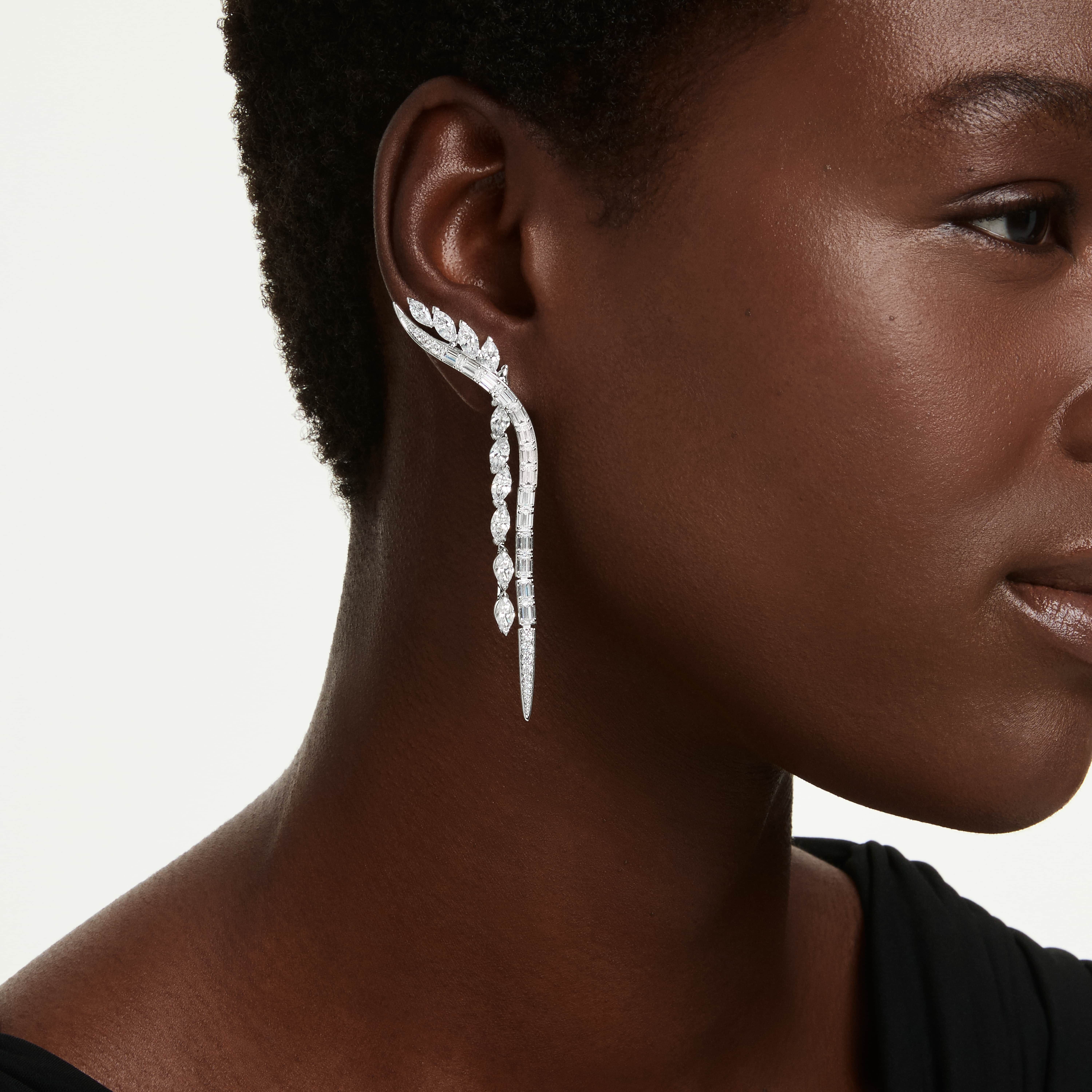 swarovski أقراط mesmera، قطع متنوع، لون أبيض، طلاء روديوم