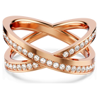 swarovski delta ring round cut white rose gold tone plated