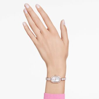 swarovski ساعة dextera، صناعة سويسرية، سوار معدني، لون ذهبي، لمسة نهائية بلون ذهبي شامبين