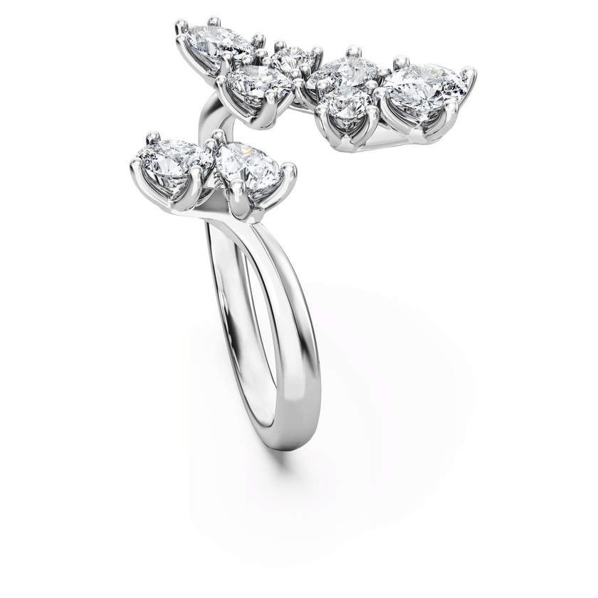 swarovski مفتوح خاتم galaxy، ألماس مُصنع في المختبر إجمالي 1 25 قيراط، أشكال متنوعة، ذهب أبيض عيار 18 قيراط