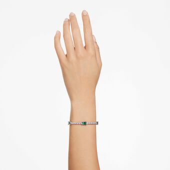 swarovski سوار matrix tennis، قطع متنوع، لون أخضر، طلاء روديوم