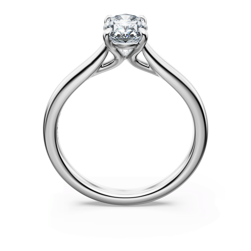 swarovski خاتم سوليتير eternity، ألماس مُصنع في المختبر بإجمالي 1 قيراط، شكل بيضاوي، ذهب أبيض عيار 18