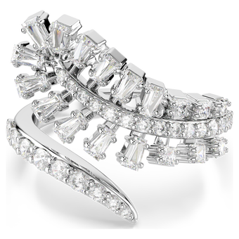 swarovski خاتم مفتوح vienna، قطع متنوع، ريشة، لون أبيض، طلاء روديوم