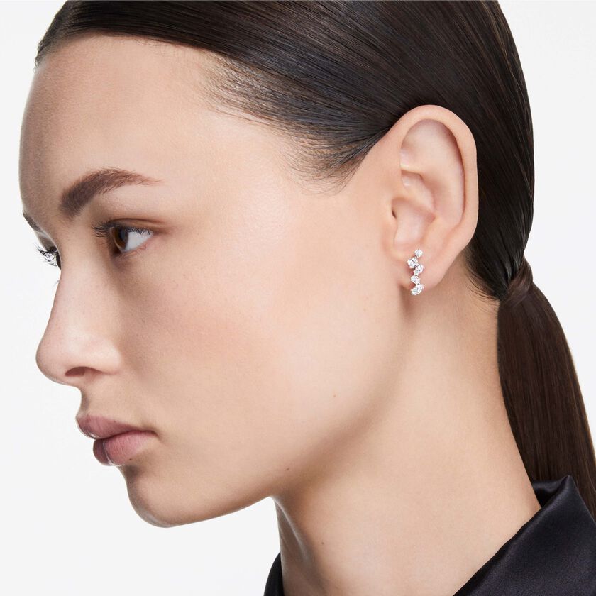 swarovski حلية للأذن galaxy، ألماس مُصنع في المختبر بإجمالي 1 25 قيراط، أشكال متنوعة، ذهب أبيض عيار 18