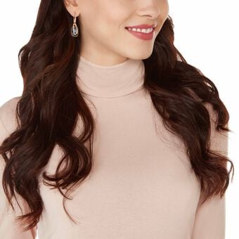 swarovski أقراط متدلية holding، لون رمادي، طلاء باللون الذهبي الوردي