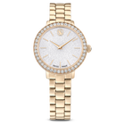 swarovski watch swiss made metal bracelet gold tone champagne gold tone finish