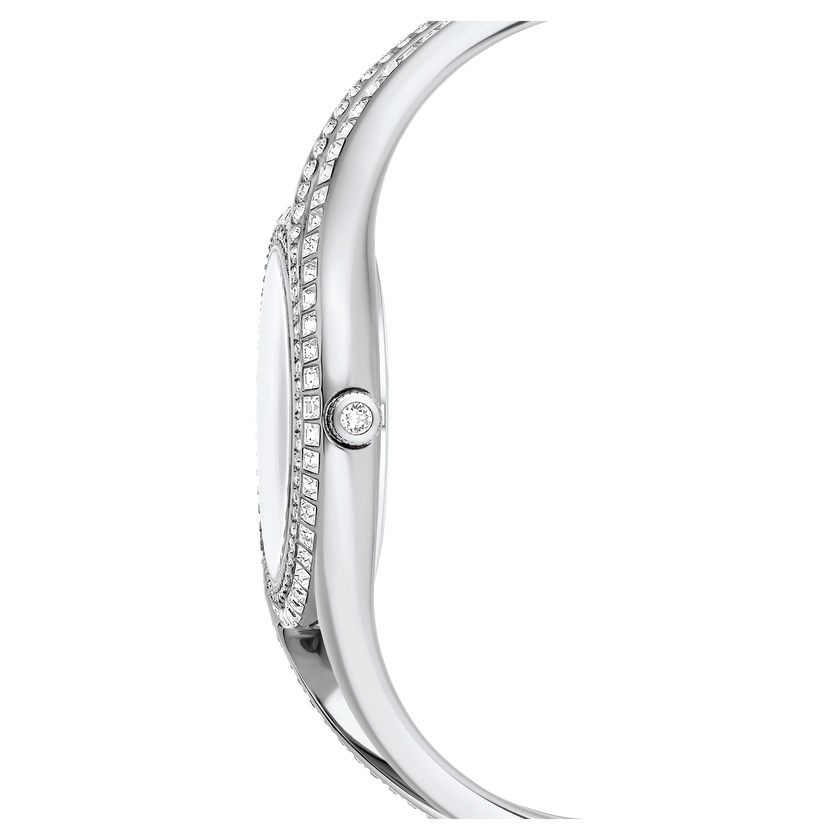 swarovski ساعة hyperbola bangle، سويسرية الصنع، سوار معدن، لون فضي، ستانلس ستيل