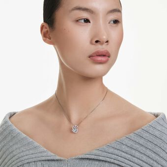 swarovski قلادة swan، قطع متنوع، بجعة، لون أبيض