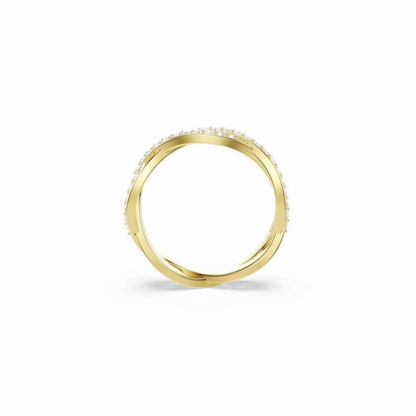 swarovski خاتم infinity، ترصيع بافيه، لون أبيض، لمسة نهائية من الذهب عيار 18 قيراط