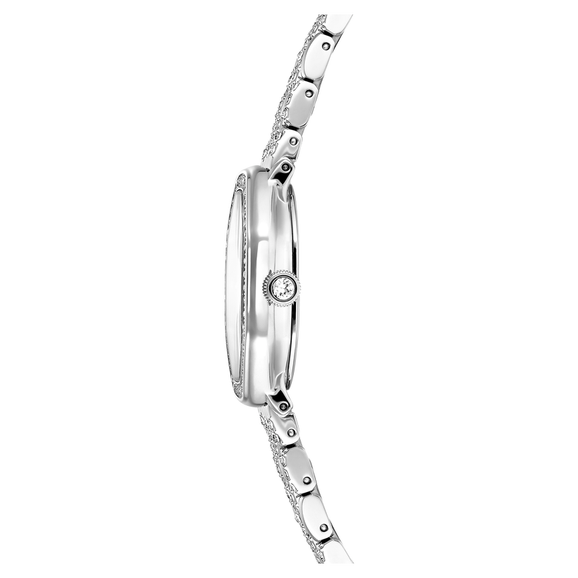 swarovski ساعة يد dextera octagon، صناعة سويسرية، سوار معدني، لون فضي، ستانلس ستيل