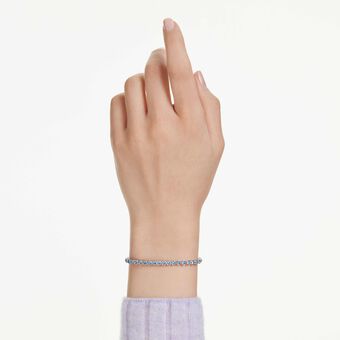 swarovski سوار تنس imber emily، قطع مُستدير، لون أزرق، طلاء روديوم