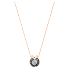 swarovski bella v pendant round cut gray rose gold tone plated
